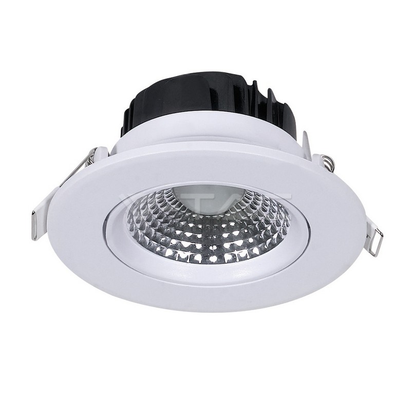 5W LED Downlight Round Changing Angle White Body 4000K